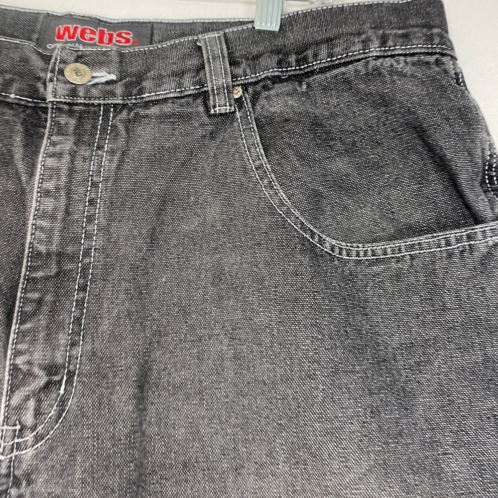 Webs Original Gray Jeans Mens sz 40x30  Black Denim Carpenter Pants - Picture 7 of 13